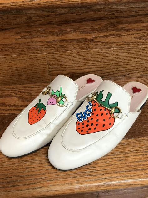 gucci strawberry mule|Gucci mules for sale.